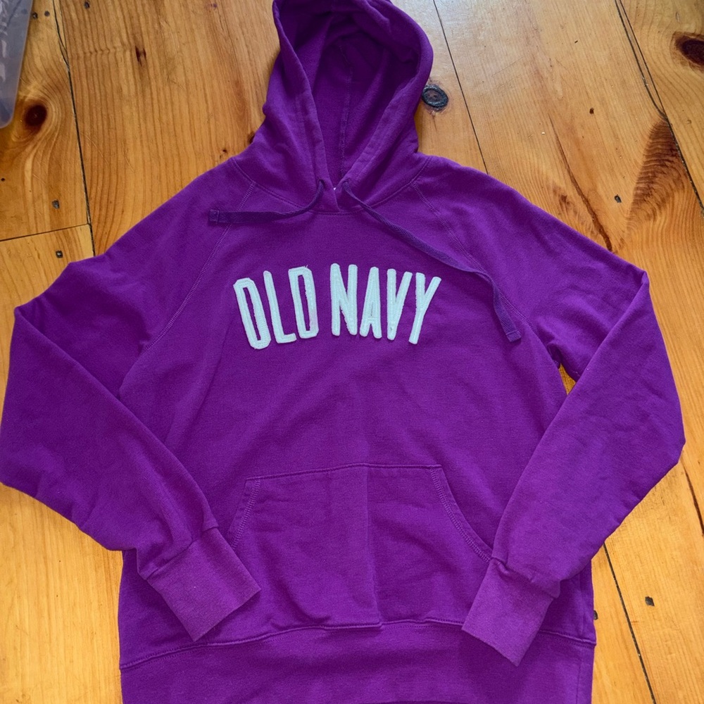 Old Navy Purple Logo Hoodie Size Medium
